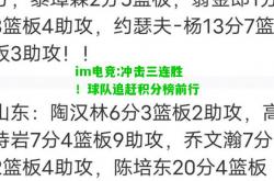 im电竞:冲击三连胜！球队追赶积分榜前行