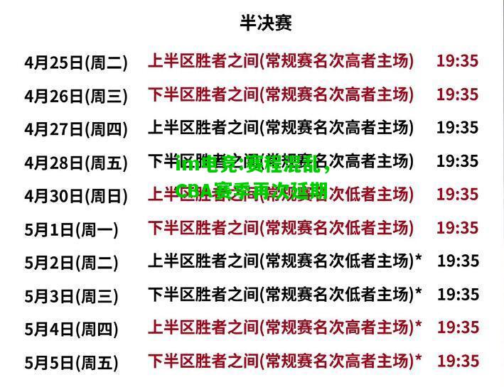 赛程混乱，CBA赛季再次延期